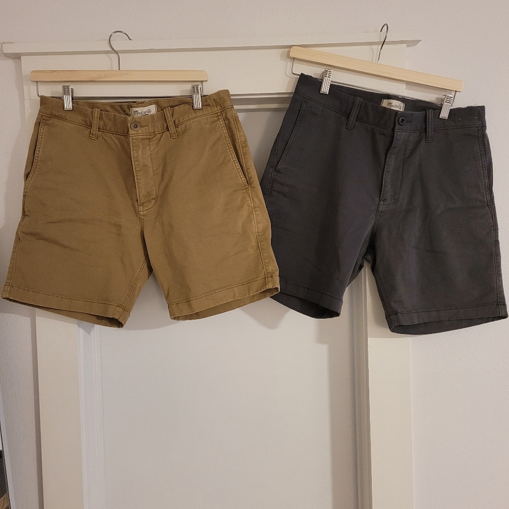 Mens Madewell Shorts - 2 Shorts, 32 Waist, 7" length